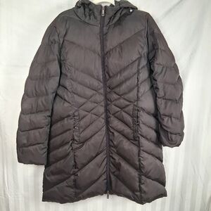 Long Down Filled Puffer Kenneth Cole Coat Quilted Brown Women's Size XL